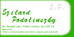 szilard podolinszky business card